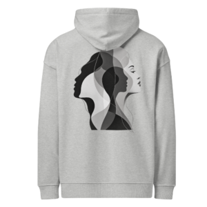 DIICA Slammer 2.0 — LAYERS OF SELF — HER, heather grey: vista traseira com o design principal.