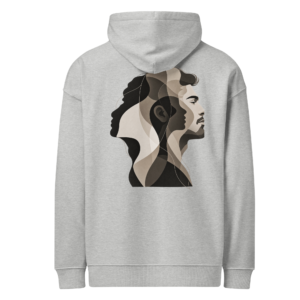 DIICA Slammer 2.0 — LAYERS OF SELF — HIM, heather grey: vista traseira com o design principal.